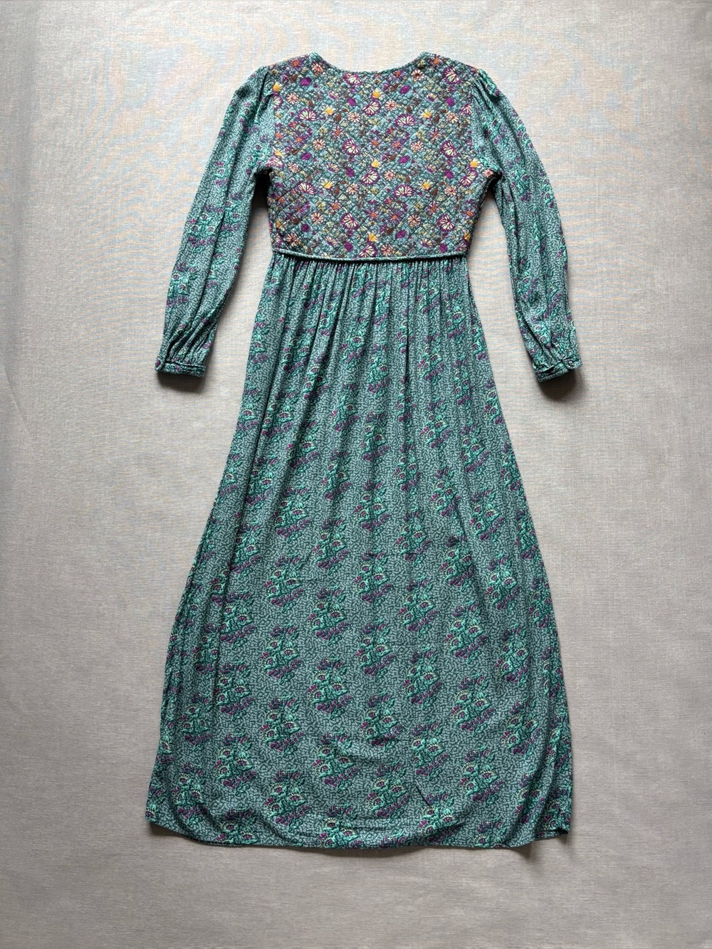 Vintage quilted boho cottagecore prairie peasant maxi dress - Picture 8 of 15